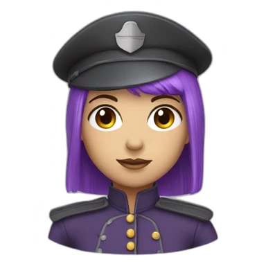 violet hair soldier girl sticker