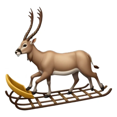 Eland met slede in dennenbos  sticker