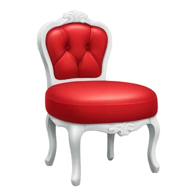 Red vanity chair with a white bow on it sticker
