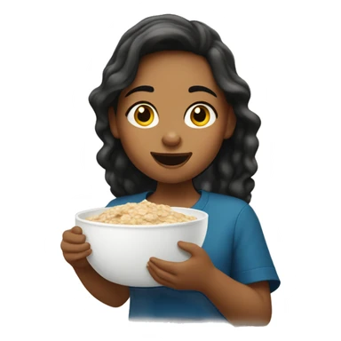 A Burnett girl eating oatmeal sticker