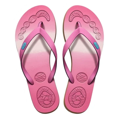 female pink wornout flip flips with toes inprints on soles sticker