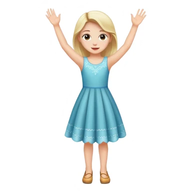 Girl with arm raised tip toeing sticker
