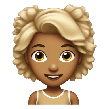 Tan cheerleader with pom poms sticker