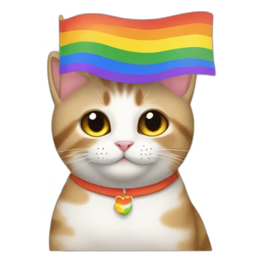 Cat with gay flag sticker