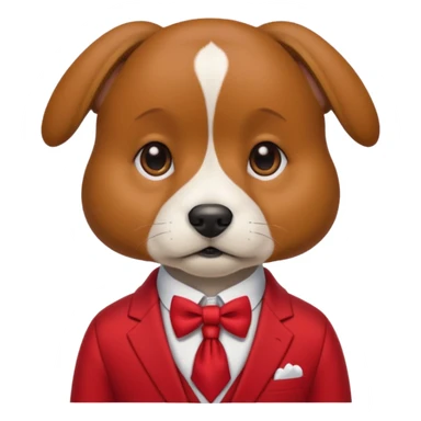 Dog with neckBow in red suit. sticker