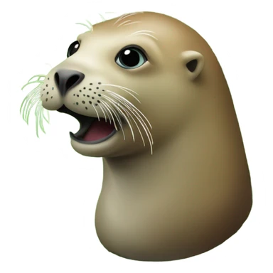 Sea lion with mint sticker