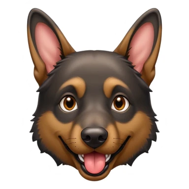 cartoon style dark German Shepherd dog with longer tongue hanging out  sticker