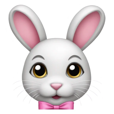 bunny with pink bows  sticker