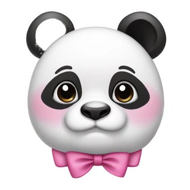 Panda wearing pink bows on ear sticker