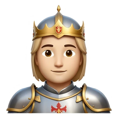 Clash of Clans aesthetic: Beautiful and Majestic Knight Portrait Emoji, Rendered in serene valor with a gentle, confident smile and regal bearing, showcasing a refined, elegantly armored form with polished heraldic accents and softly closed eyes in natural skin tone, Simplified yet exquisitely endearing features, highly detailed, glowing with a soft, majestic light, high shine, calm and heroic, stylized with an air of timeless chivalric grace, soft glowing outline, capturing the essence of a majestic knight whose noble spirit inspires epic quests! sticker