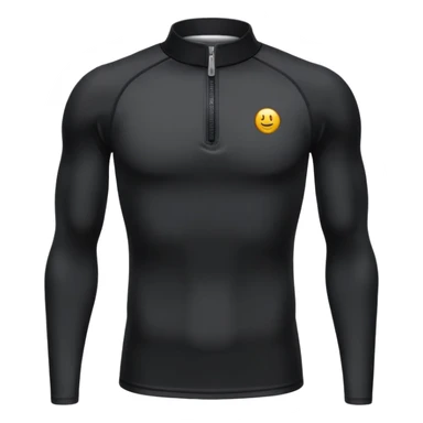 Compression black long sleeve shirt with zippered collar sticker