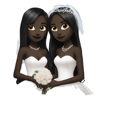 two goth girls getting married, black ball gowns, beautiful, aesthetic sticker