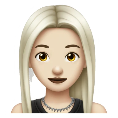 Emo white girl with nose piercing, black hair, and spiked necklace sticker