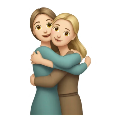 slavic mom and daughter hugging sticker