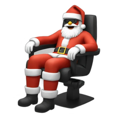 Santa in vr headset in chair sticker