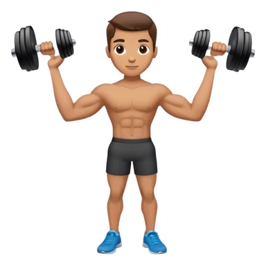 T pose with arms to the side and dumbbells in hand sticker