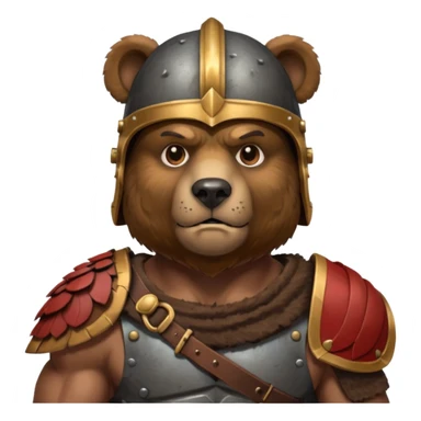 a bear Roman Gladiator, half upper body sticker