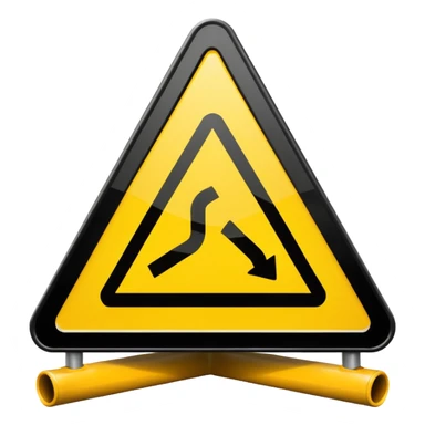 slippery road sign sticker