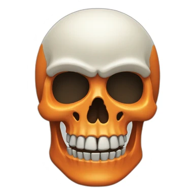 Skeleton skull with orange site helmet sticker