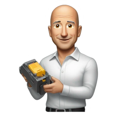 Jeff bezos qui fait de la batterie sticker