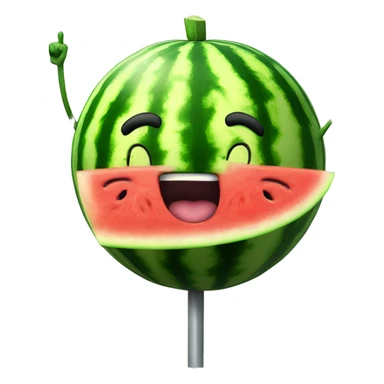 Watermelon giving the thumbs up while dancing on a pole sticker