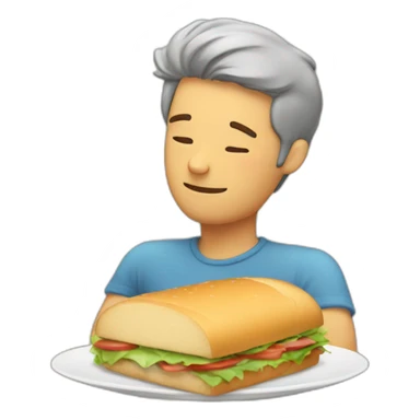 Guy dreaming about a sandwich  sticker