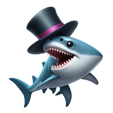 Shark with a tophat and a fancy cane sticker