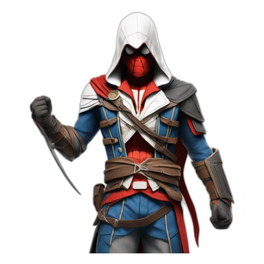 Assassin's creed avec spider man sticker