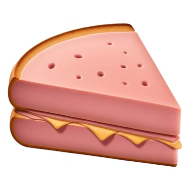 single flat slice of pink bologna, no extras sticker