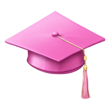 3d pink graduation hat sticker