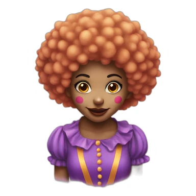 clown girl with afro sticker