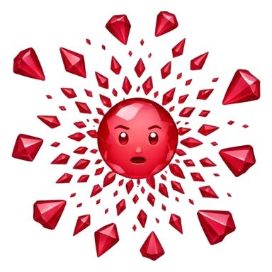 head exploding with rubies flying out sticker