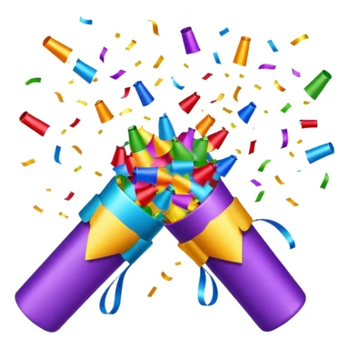 Colorful celebration with confetti and party poppers sticker