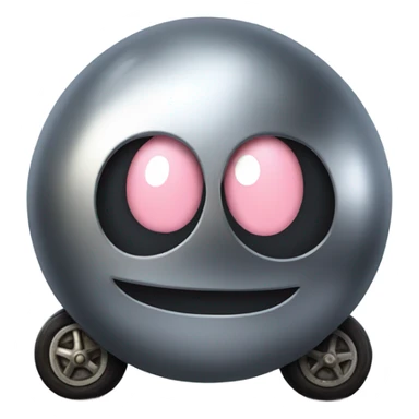 Metal cute mad Kirby ball driving on 4 car wheels sticker