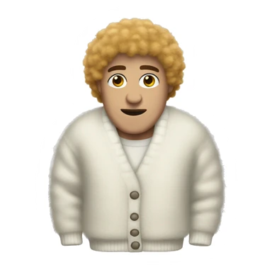 white fluffy shrug sweater sticker