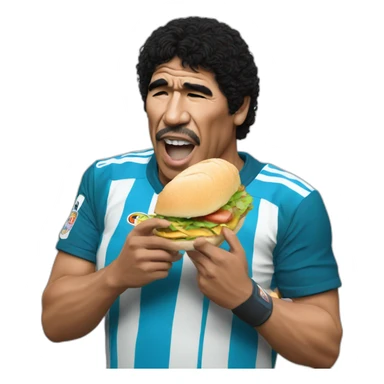Maradona eating sandwich sticker