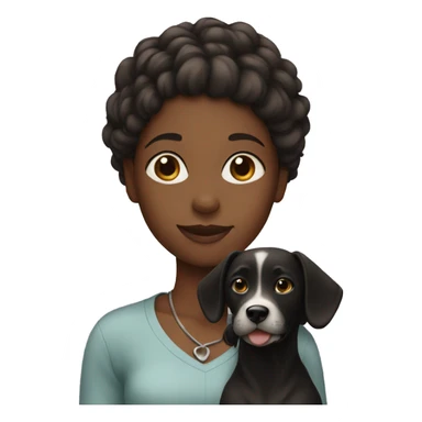 black girl with dog sticker