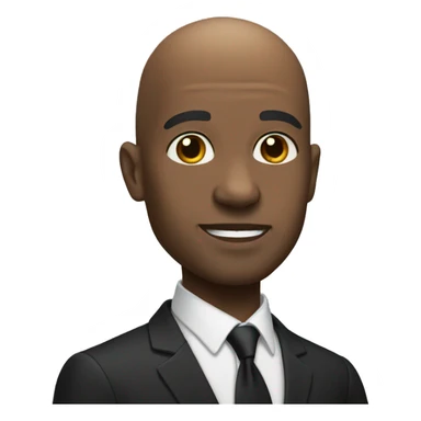 Bald black man in formal suit sticker