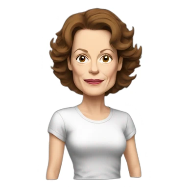 sigourney weaver cartoon wearing tee sticker