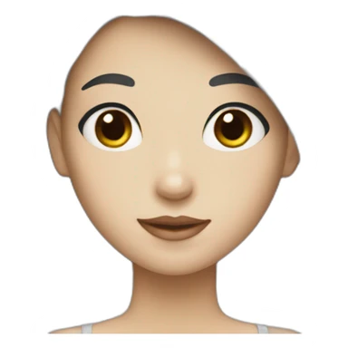 A girl with white skin and black hair  sticker