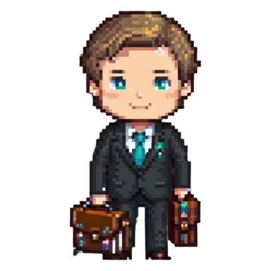 chibi businessman in suit with briefcase sticker