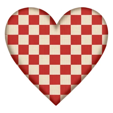red and white gingham heart vintage  sticker
