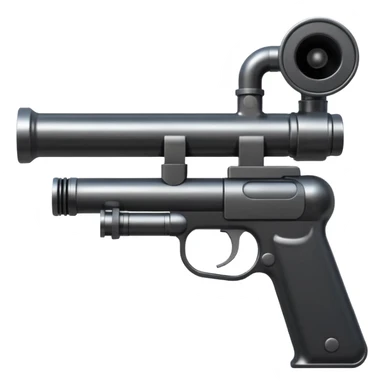 Gun with silencer in front of the pipe sticker