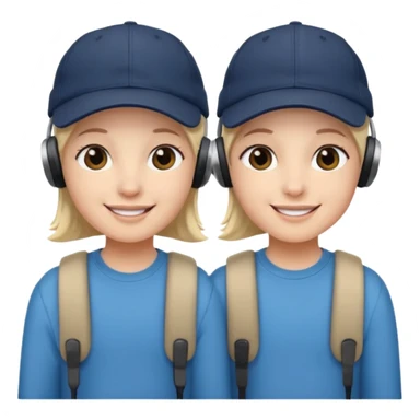 Make me a twins wearing a cap while listening to a song twin is 👯‍♀️ sticker