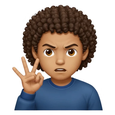 Ragazzo mulatto col coi ricci che manda a fanculo sticker