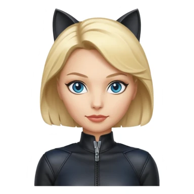 Catwoman with blonde hair and blue eyes sticker