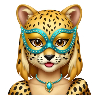 cheetah with glamorous masquerade mask sticker