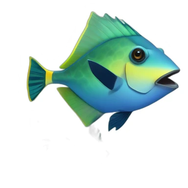 Hawaiian Reef Triggerfish with oval-shaped body, vibrant grayish-blue body alternating in shades of blue, green, white with a long, pointed snout. sticker