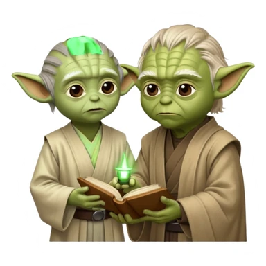 Yoda teaching Luke skywalker from "Star Wars" the movie sticker