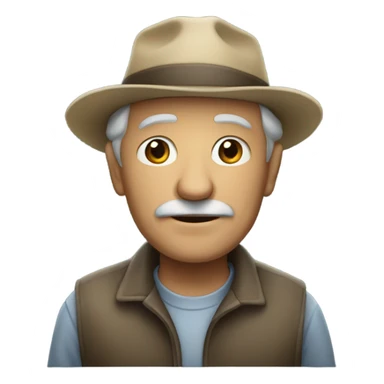 old man with hat and vehicle sticker